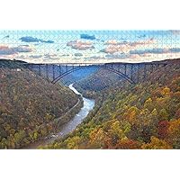Jigsaw Puzzle for Adults 1000 Piece Fayetteville New River Gorge Bridge West Virginia USA Travel Souvenir