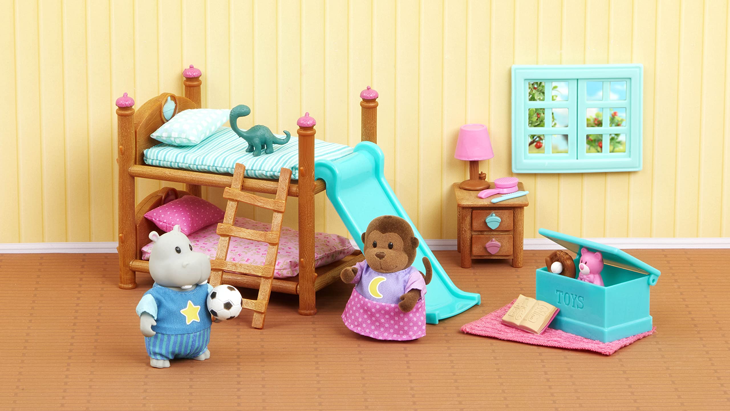 Lil Woodzeez – Bunk Bed Bedroom Set – Animal Figurines – Dollhouse Furniture – Kids 3 Years +