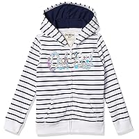 OshKosh B'Gosh girls Full Zip Logo Hoodie Hooded Sweatshirt, White Navy Stripe, 2T US