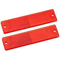 Grote 40132-5 Red Mini Stick-On / Screw-Mount Rectangular Reflectors (Pair Pack)
