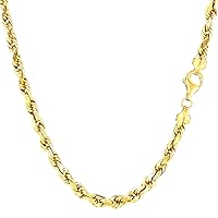 Jewelry Affairs 14K Yellow Gold Filled Solid Rope Chain Necklace, 4.5mm Wide
