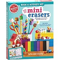 KLUTZ Make Your Own Mini Erasers Toy includes (8)colors of eraser clay^pencil^clay shaping tool^(2)sheets of papercraft displays