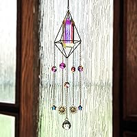H&D HYALINE & DORA Handmade Crystal Suncatcher Aurora Crystal Prism Window Hanging Prism Ornament Rainbow Catcher Wall Art Drops Home Garden Decor Collections Housewarming Gift