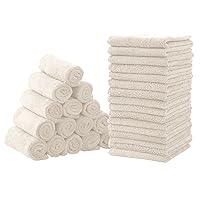 Baby Washcloths, Newborn Essentials Super Absorbent Baby Wipes, Gentle on Sensitive Skin for New Born Face, Baby Registry as Shower for Girls and Boys, Cream, 9x9 Inch (Pack of 32)