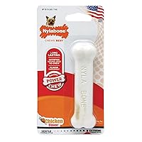 Nylabone Power Chew Flavored Durable Chew Toy for Dogs - Dog Toys for Aggressive Chewers - Indestructible Dog Bones for Extra Small Dogs - Chicken Flavor X-Small/Petite