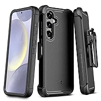 MYBAT Pro Maverick Series for Samsung Galaxy S24 Case with Belt Clip Holster, 6.2 inch, Heavy Duty Military Grade Drop Protective Case with 360° Rotating Stand (No Screen Protector) Black