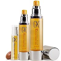 GK HAIR Global Keratin 100% Organic Argan Oil Anti Frizz Serum Styling Smoothing Strengthening Hydrating & Nourishing Heat Protection Shine Frizz Control Dry Damage Hair Repair