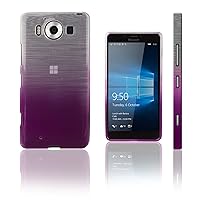 Xcessor Transition Color Flexible TPU Case for Microsoft Lumia 950. with Gradient Silk Thread Texture. Transparent/Purple