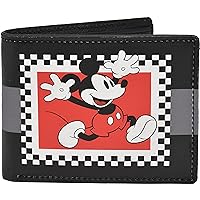 Disney Mickey Mouse Vintage Bifold Wallet in a Decorative Tin Case, Multi