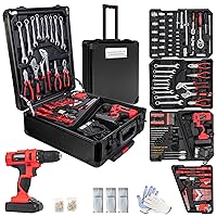 18V Electric Power Drill Set, Power Tool Set, Cordless Drill for Men, Household Home DIY Hand Tool Kits,18+1 Clutch Cordless Power Drill Set for Thanksgiving, Christmas,Father's Day Gifts(Black)