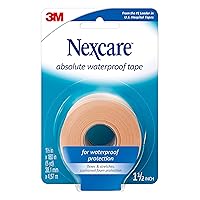 Nexcare Absolute Waterproof Tape, Flexible Foam Medical Tape, Secures Dressing and Keeps Wounds Dry - 1.5 in x 5 yds, 1 Roll of Tape