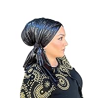 Headscarf for Women, Black Long Headwrap, Tichel Lady, Hijab Scarf, Chemo Headwear, Gift for Her, African Head Wrap, One Size
