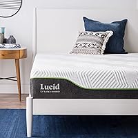 LUCID 12 Inch Latex Hybrid Mattress - Responsive Latex Foam and Encased Springs - Firm Feel - Motion Isolation - Edge Support - Gel Infused - Pressure Relief - Bed in a Box - Twin Size
