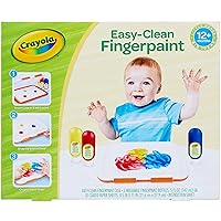 Crayola Washable Finger Paint Station, Less Mess Finger Paints for Toddlers, Sensory Toy, Toddler Activity, Gift for Toddler