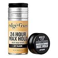 Hair Wax Stick 24HR Max Hold Edge Fixer Edge Control Pomade Non-Sticky, Non-Oily Flake Free Hair Styling Wax 2.7 oz. (Jet Black)