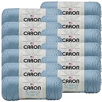 Caron Light Country Blue, Simply Soft Solids Yarn, Multipack of 12, 12 Pack