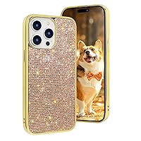 LUVI Compatible with iPhone 15 Pro Max Bling Diamond Case Glitter for Women 3D Rhinestone Crystal Shiny Sparkly Protective Cover with Electroplate Plating Bumper Luxury Fashion Case Rose Gold