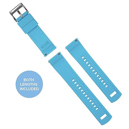 BARTON Elite Silicone Watch Bands - Quick Release - Choose Strap Color & Buckle Color (Stainless Steel, Black PVD or Gunmetal Grey) - 18mm, 20mm, 22mm & 24mm Watch Straps