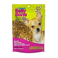 Belly Bones for Dogs, 100 Yogurt Flavor Mini Dog Dental Treats(100 Count) - Made in USA - for Extra Small Dogs - Plaque and Tartar Control for Fresh Breath, Digestive Health Support