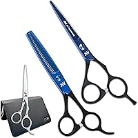 JW Matching Blu Hair Cutting Shear & Thinner - Extra Offset Shear & Case (5.75 Inch)