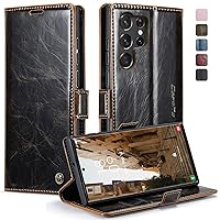 Retro Premium Flip Leather Phone Case for Samsung Galaxy S23 Ultra Case Wallet with Card Holder Kickstand 6.8'' Book Cover Women Men (Coffee,S23 Ultra)