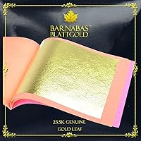 Barnabas Blattgold: 23.5K Gold Leaf Sheets [25 Sheets, 3.1 inch] - aka Gold Foil Sheets, Real Gold Leaf Sheets for Painting, Gold Leaf Sheets for Craft, Gold Leaf foil Sheets, Gold Leaf for Art