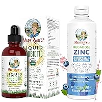 Liquid Probiotics & Megadose Zinc Liposomal Bundle by MaryRuth’s| Vegan, Organic, Plant-Based & Non-GMO, Unflavored with Acidophilus | Immune Support Liposomal for Men & Women