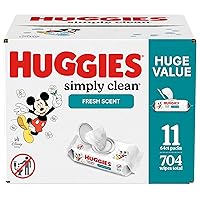 Huggies Simply Clean Fresh Scent Baby Wipes, 11 Flip-Top Packs (704 Wipes Total)