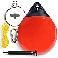 BISupply Inflatable Boat Anchor Marker Buoy Ball - 15in Round Marine Vinyl Boat Mooring Buoys for Lake Dock and Ocean Pier - Jet Ski Pontoon Yacht Ship Cruiser