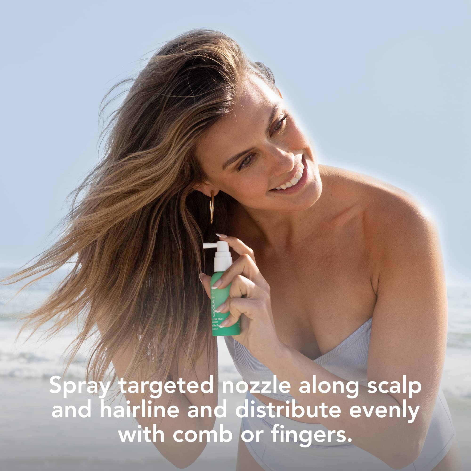 COOLA Organic Scalp Spray & Hair Sunscreen Mist With SPF 30, Dermatologist Tested Hair Care For Daily Protection, Vegan And Gluten Free, Ocean Salted Sage, 2 Fl Oz