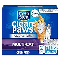 Clumping Cat Litter, Advanced, Clean Paws Multi-Cat, Extra Large, 37 Pounds total (2 Pack of 18.5lb Boxes)