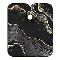 ALAZA Abstract Black Marble Gold Line Waterproof Barber Cape for Men Women Beard Shaving Bib Apron Professional Hair Cutting Cloth, 65 x 55 inch