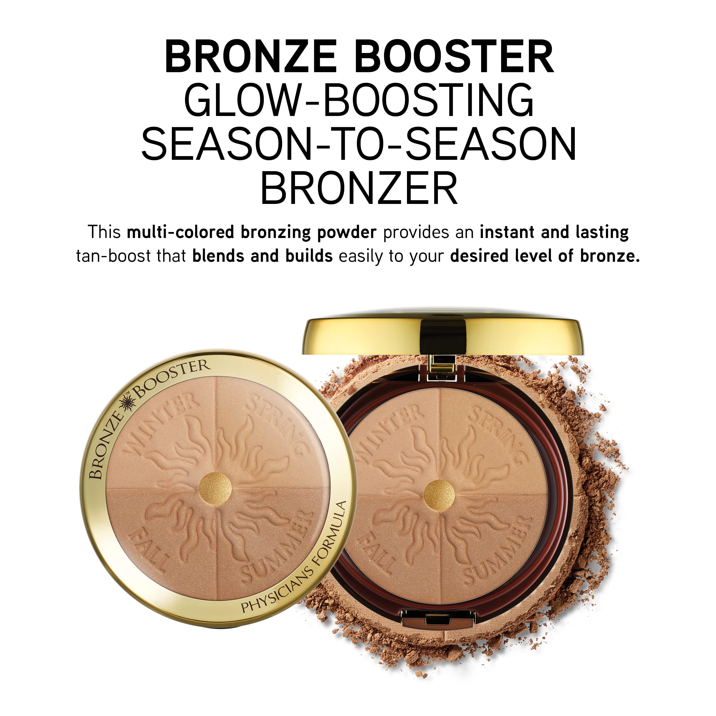 Physicians Formula Bronze Booster Glow-Boosting Season-to-Season Medium-to-Dark Bronzer Makeup Powder, Dermatologist Approved