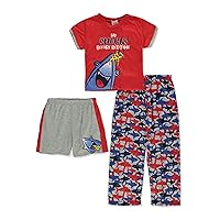 Boys' 3-Piece Sharks Pajamas Set - red, 3t