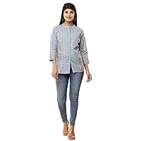 Vihaan IMPEX Printed Casual Indian Tunic Tops for Women Shirt Kurti for Ladies