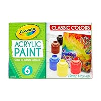 Acrylic Paint - Assorted Colors (6ct), Kids Paint, Arts & Crafts Supplies for Kids, Great For Art Projects & DIY Crafts