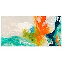TMP-108453-2448 Tidal Abstract 1 Frameless Free Floating Tempered Glass Panel Graphic Wall Art, 48