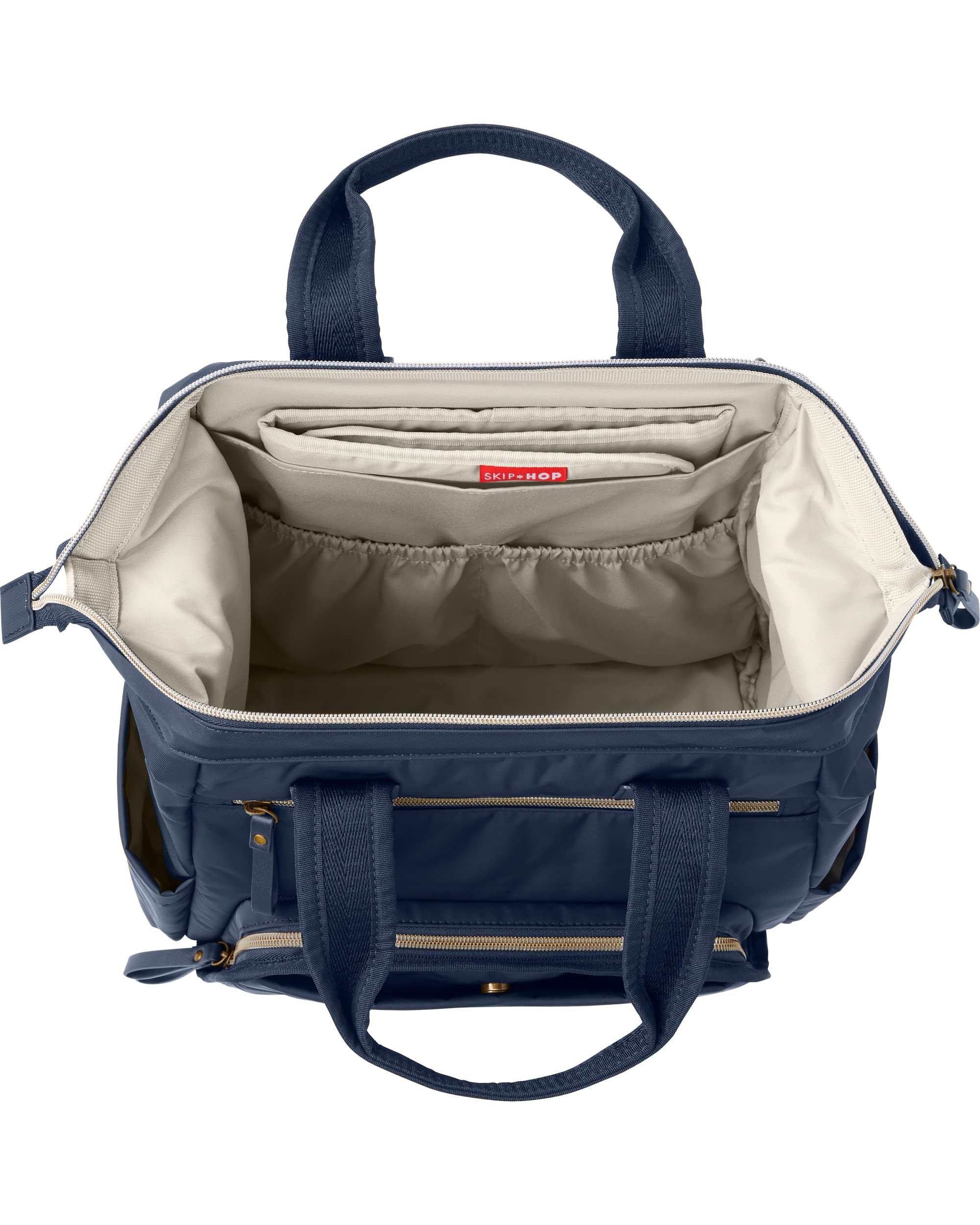 Skip Hop Diaper Bag Backpack: Mainframe Large Capacity Wide Open Structure with Changing Pad & Stroller Attachement, Midnight Navy