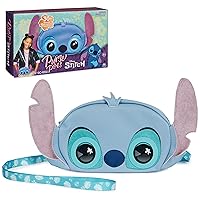 Disney Stitch Officially Licensed Interactive Pet Toy & Kids Purse, Stitch Plush Crossbody Bag, Stitch Gifts for Girls, Tweens, Fans