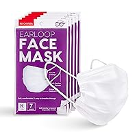IRIS USA Individually Wrapped Kids' 7 Piece Ear loop Face Mask, Premium 3Ply Masks, Breathable, Comfortable, Stretchable, Soft on Skin, 3 Layer Construction for High Protection, White