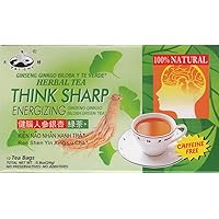 Tai Chi Think Sharp Energizing Tea (Ginseng Ginkgo Biloba) 12 Bags