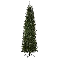 Artificial Slim Christmas Tree, Green, Kingswood Fir, Includes Stand, 9 Feet