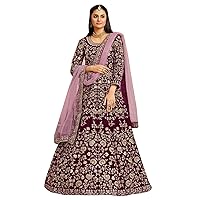 indian Winter Wedding Party Special designer velvet Wine heavy Anarkali gown Dress 1283
