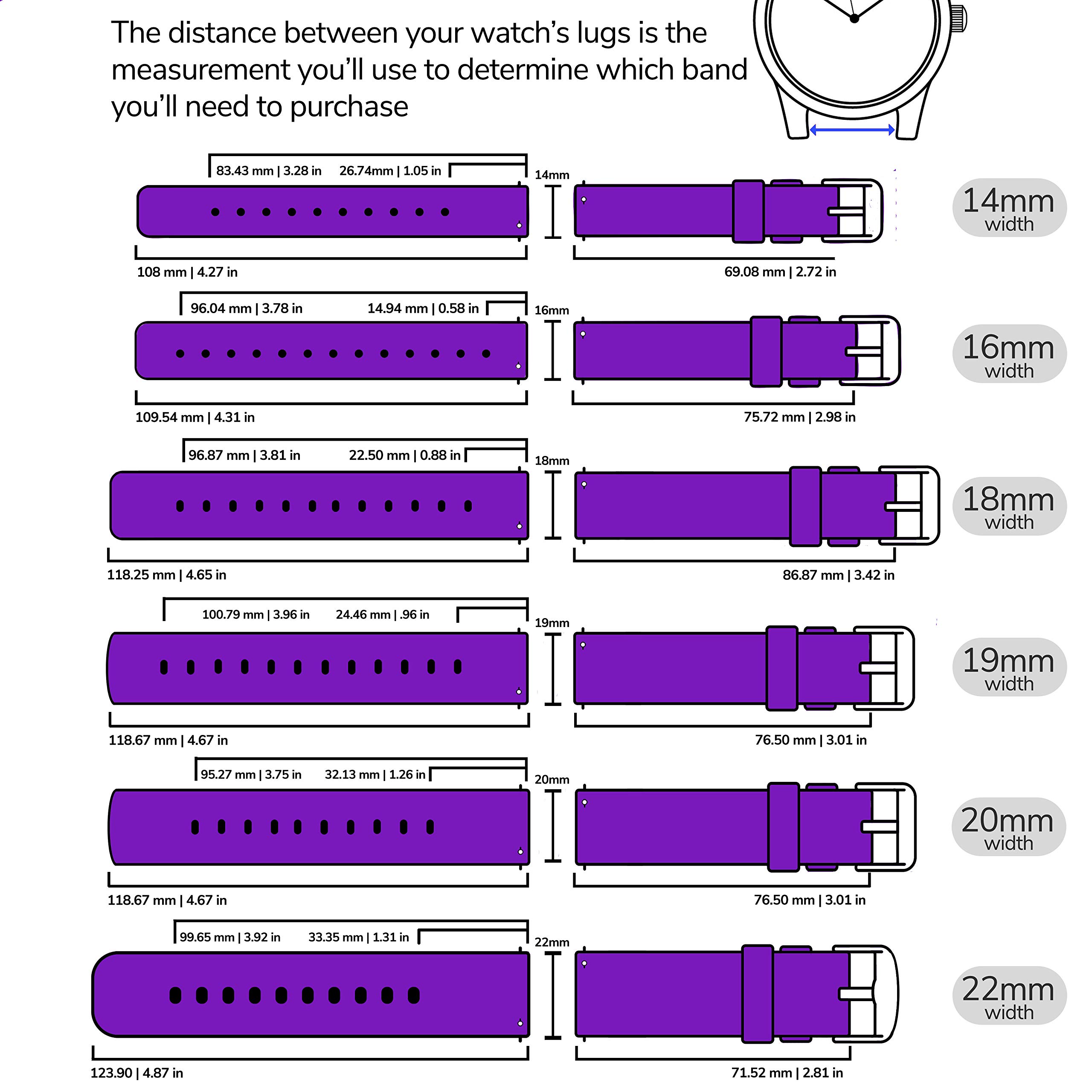 GadgetWraps 20mm Gizmo Watch Silicone Watch Band Strap with Quick Release Pins – Compatible with Gizmo Watch, Samsung, Pebble – 20mm Quick Release Watch Band (Medium Purple, 20mm)