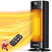 VAGKRI Space Heater, 1500W Portable Electric Heater with Thermostat, Remote, 3 Modes, Timer, Oscillating, Overheating & Tip-Over Protection, Fast Ceramic Heater for Bedroom Office Garage Indoor Use