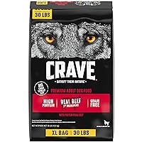CRAVE Grain Free High Protein Adult Dry Dog Food, Beef, 30 lb. Bag