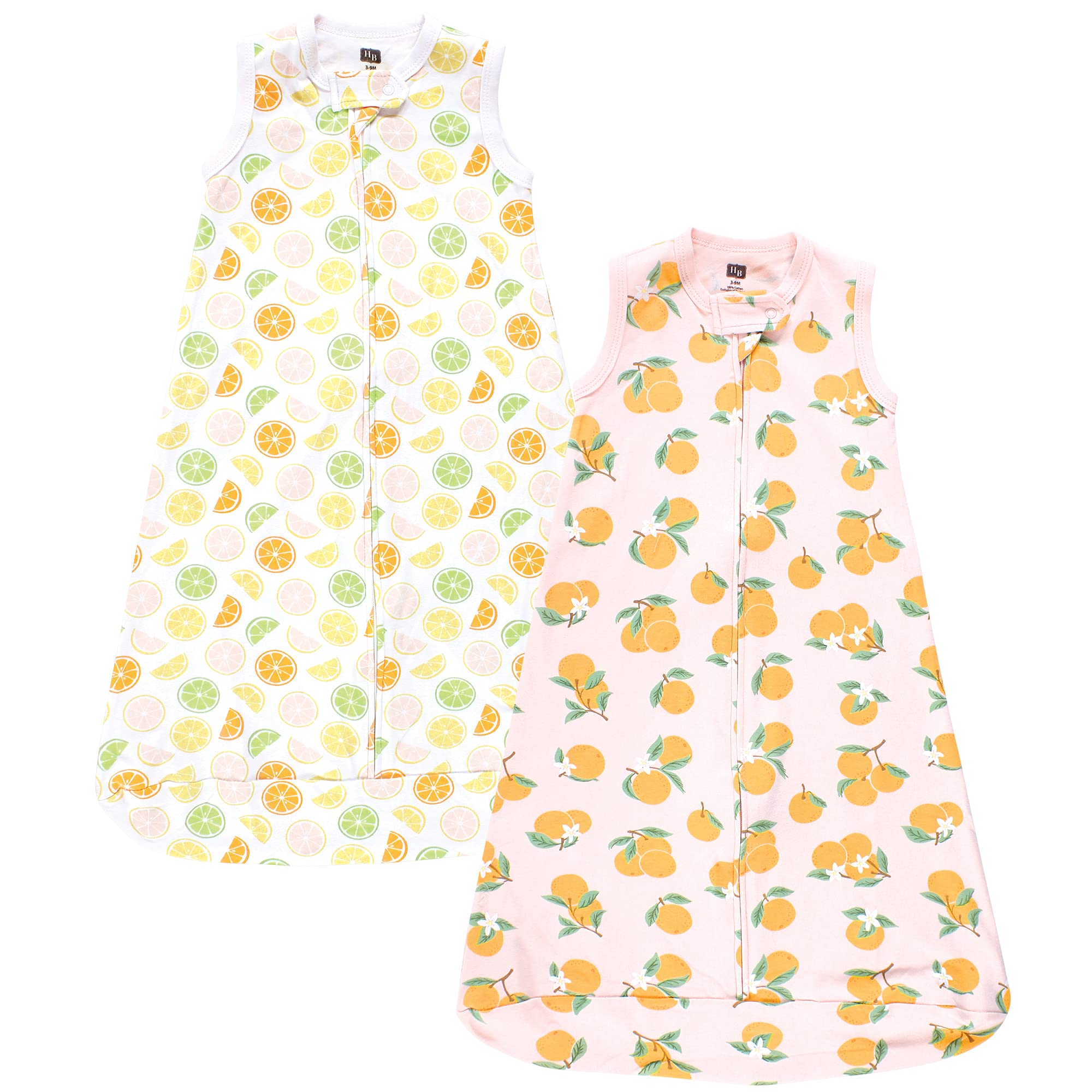Hudson Baby Unisex Baby Interlock Cotton Sleeveless Sleeping Bag, Citrus Orange, 12-18 Months