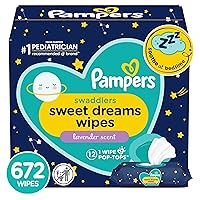 Pampers Swaddlers Sweet Dreams Baby Wipes, Soothing Lavender, 12 Flip-Top Packs (672 Wipes Total)