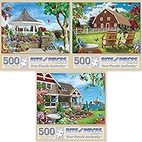 Bits and Pieces - Value Set of Three (3) 500 Piece Jigsaw Puzzles for Adults - Puzzles Measure 18