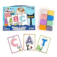 Pete the Cat Playfoam Shape & Learn Pete the Cat Groovin' Alphabet Set with 8 Playfoam Bricks, 13 Double-Sided Cards, Gift for Kids Ages 3+